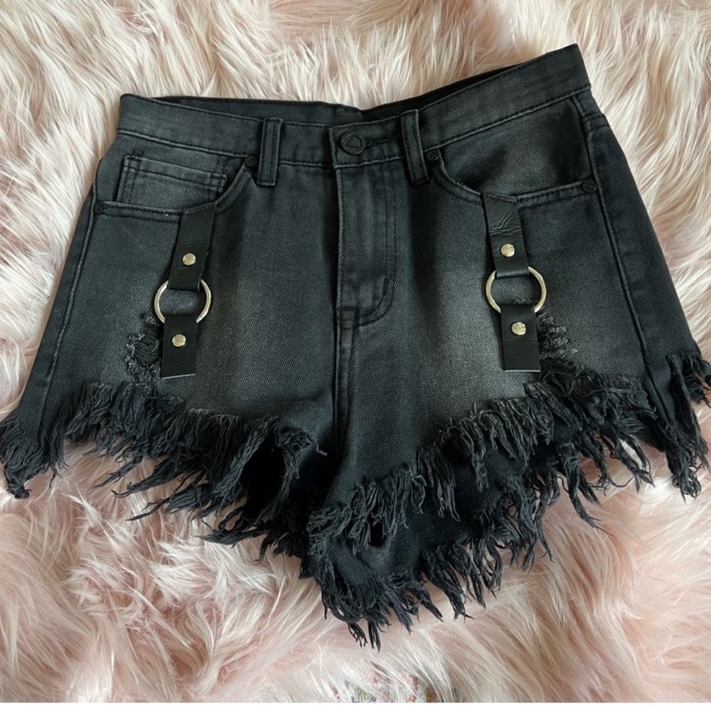 UNIF black denim shorts 24
